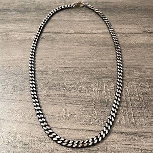 Rare Steel/Sterling Silver Chain Necklace Unique UNISEX
